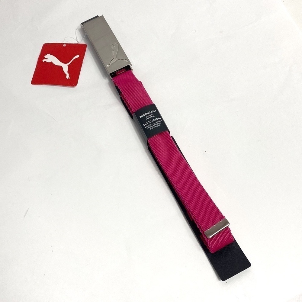 Puma beetroot purple cut to length webbing belt NWT